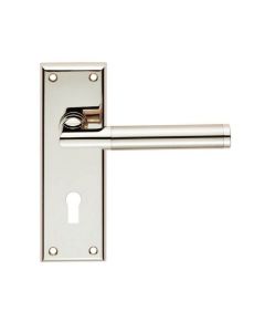 SZR061PNSN/RP SESSANTA  LEVER LOCK ON BACKPLATE - POLISHED/SATIN NICKEL