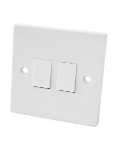 PPJ075T 2 GANG 2 WAY WALL SWITCH WHITE