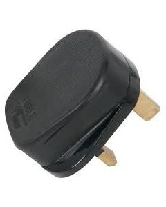 PPJ010BK 13AMP BLACK RUBBER PLUG