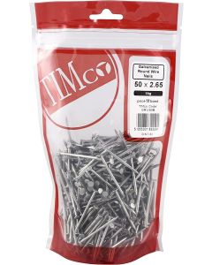 (C) TIMCO GRW50B GALV. PLAIN ROUND HEAD NAILS 50MM X 2.65 1KG