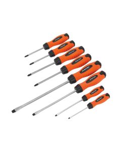 SEALEY HV004 SCREWDRIVER SET 8PC HAMMER-THRU HI-VIS ORANGE