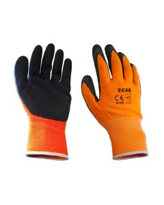 (C) SCAN SCAGLOLATYL LATEX FOAM GLOVES HI-VIS LARGE