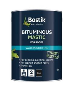 (C) BOSTIK BITUMINOUS WATERPROOFER FOR ROOFS BLACK 5LTR