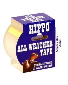 TEMBE H18407 HIPPO 50MM ALL WEATHER TAPE CLEAR 20MTR ROLL