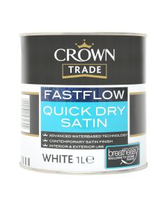 5091985 CROWN TRADE FASTFLOW QUICK DRY SATIN WHITE 1LTR