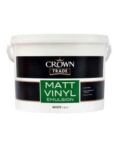 CROWN TRADE MATT EMULSION WHITE 7.5LTR