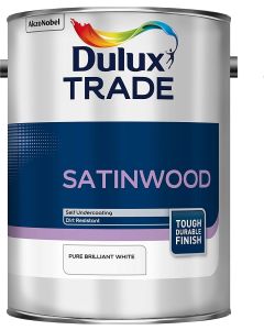 5183994 DULUX TRADE SATINWOOD BRILLIANT WHITE 5LTR