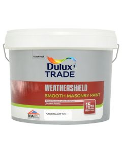 (C) 5583716 DULUX TRADE WEATHERSHIELD SMOOTH MASONRY BRILLIANT WHITE 10LTR