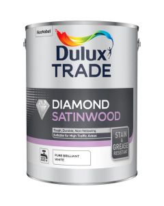 5282776 DULUX TRADE DIAMOND SATINWOOD PURE BRILLIANT WHITE 5LTR