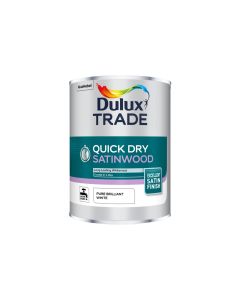 (C) 5220148 DULUX TRADE QUICK DRY SATINWOOD BRILLIANT WHITE 2.5LTR