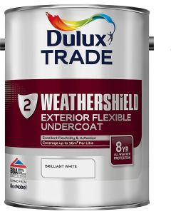 5180449 DULUX TRADE WEATHERSHIELD EXTERIOR UNDERCOAT BRILLIANT WHITE 5LTR