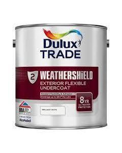 (C) 5180264 DULUX TRADE WEATHERSHIELD EXTERIOR UNDERCOAT BRILLIANT WHITE 2.5LTR