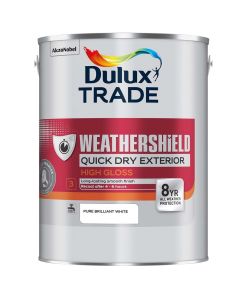 5180448 DULUX TRADE WEATHERSHIELD EXTERIOR GLOSS BRILLIANT WHITE 5LTR