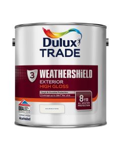 (C) 5180263 DULUX TRADE WEATHERSHIELD EXTERIOR GLOSS BRILLIANT WHITE 2.5LTR