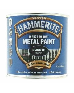 5084863 HAMMERITE SMOOTH METAL PAINT BLACK 250ML