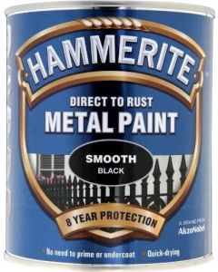 (C) 5092966 HAMMERITE SMOOTH METAL PAINT BLACK 750ML