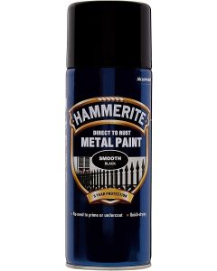 5092965 HAMMERITE SMOOTH METAL PAINT BLACK 400ML AEROSOL