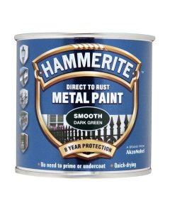 5084889 HAMMERITE SMOOTH METAL PAINT DARK GREEN 250ML