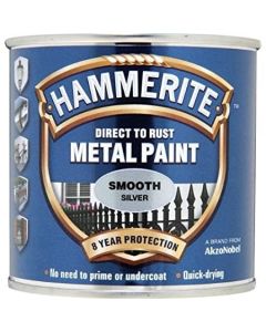 5084894 HAMMERITE SMOOTH METAL PAINT SILVER 250ML