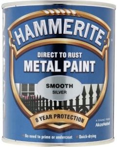 5092808 HAMMERITE SMOOTH METAL PAINT SILVER 750ML