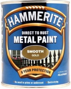 5092830 HAMMERITE SMOOTH METAL PAINT GOLD 750ML