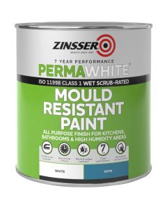 ZN7050001C1 ZINSSER PERMA-WHITE INTERIOR PAINT SATIN 2.5LTR