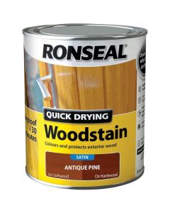 08736 RONSEAL QUICK DRYING WOODSTAIN SATIN 750ML ANTIQUE PINE