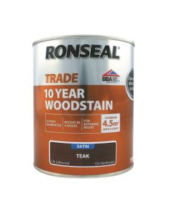 38697 RONSEAL TRADE 10 YEAR WOOD STAIN DEEP TEAK 750ML