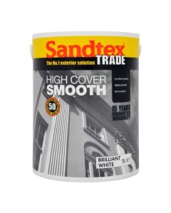 (C) 5025729 SANDTEX HIGH COVER SMOOTH BRILLIANT WHITE 5LTR