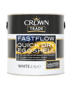 5093674 CROWN TRADE FASTFLOW QUICK DRY EGGSHELL WHITE 2.5LTR