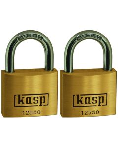 KASP K12550D2 PREMIUM BRASS PADLOCK 50MM [TWIN PACK]