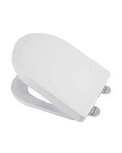 CROYDEX WL601522H EYRE TOILET SEAT 'D' SHAPE 420MM X 365MM (ADJ HINGES 90-223MM)