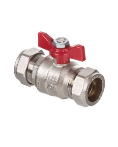 (C) BBV209315R BUTTERFLY HANDLE VALVE 15MM RED