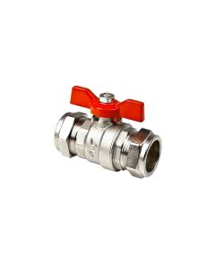 BBV209335R BUTTERFLY HANDLE VALVE 35MM RED