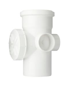 POLYPIPE SA43W 110MM(4") SINGLE SOCKET ACCESS PIPE 2X BOSS WHITE