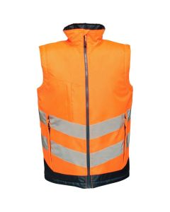 TRA840-5LV REGATTA HI-VIS PRO INSULATED BODYWARMER ORANGE MEDIUM