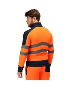 TRA625-5LV REGATTA HI-VIS PRO 3 LAYER SOFTSHELL JACKET ORANGE & NAVY MEDIUM