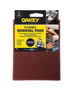 66261127462 OAKEY NYLON FLEXIBLE REMOVAL PADS BROWN 150MMX115MM (PK OF 5)