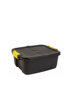 24L HEAVY DUTY STORAGE BOX WITH LID XW444-BLK/YEL-ST