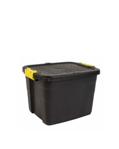 42L HEAVY DUTY STORAGE BOX WITH LID XW443-BLK/YEL-ST
