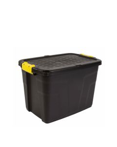60L HEAVY DUTY STORAGE BOX WITH LID XW442-BLK/YEL-ST