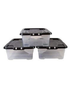 30L CURVE BOX WITH LID - PROMO SET3 XW2013-CLR/BLK-ST