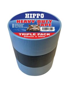 H18204 HIPPO HEAVY DUTY TAPES TRIPLE PACK  50MM X 50M