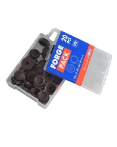 FPHCC1 FORGEFIX NO 6-8 BROWN PLASTIC HINGED COVER CAPS [PK-20]