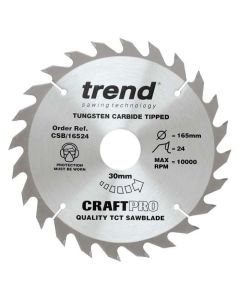 (C) CSB/16524 TREND WOOD CIRCULAR SAW BLADE 165MM DIA X 30MM BORE X 24T