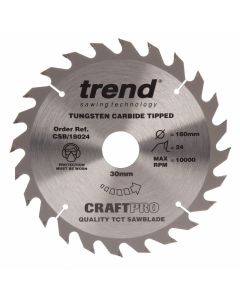 CSB/18024 TREND WOOD CIRCULAR SAW BLADE 180MM DIA X 30MM BORE X 24T