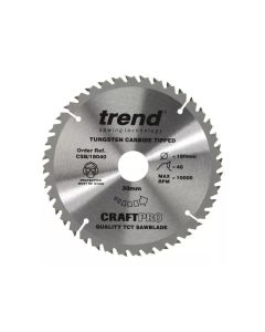 CSB/18040 TREND WOOD CIRCULAR SAW BLADE 180MM DIA X 30MM BORE X 40T