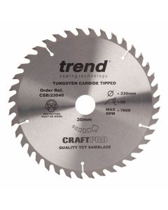 CSB/23040 TREND WOOD CIRCULAR SAW BLADE 230MM DIA X 30MM BORE X 40T