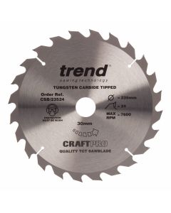 (C) CSB/23524 TREND WOOD CIRCULAR SAW BLADE 235MM DIA X 30MM BORE X 24T