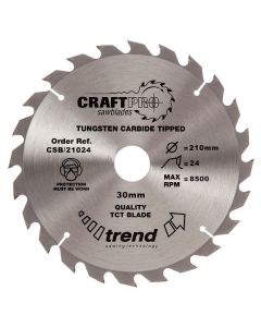 CSB/21024 TREND WOOD CIRCULAR SAW BLADE 210MM DIA X 30MM BORE X 24T